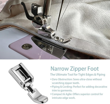 Zipper Presser Foot Set 4 Pcs